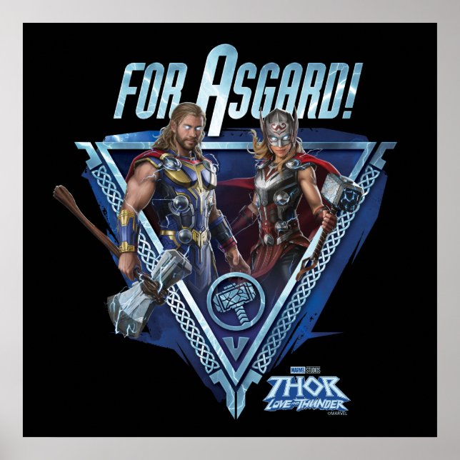 For Asgard! Thor and Mighty Thor Graphic Poster (Front)