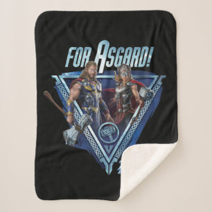 For Asgard! Thor and Mighty Thor Graphic Sherpa Blanket
