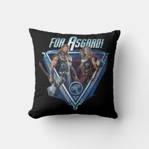 For Asgard! Thor and Mighty Thor Graphic Throw Pillow