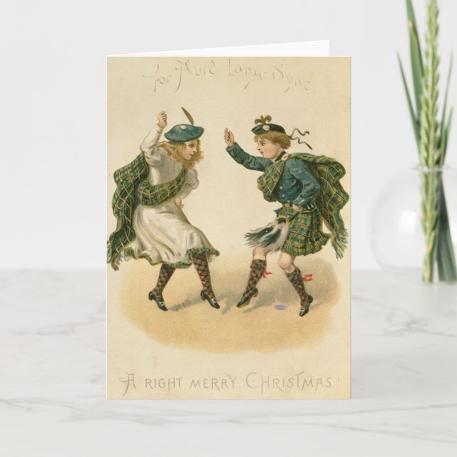 For Auld Lang Syne - A Right Merry Christmas' Holiday Card (Front)