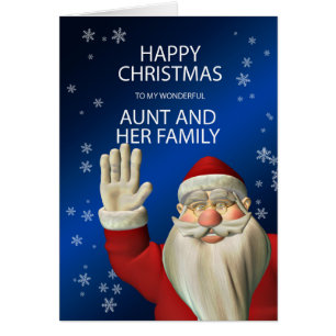 For aunt and family, a Santa waving