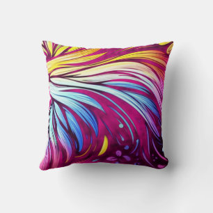 For Baby or Livingroom Feathery Art on an 8"  Throw Pillow