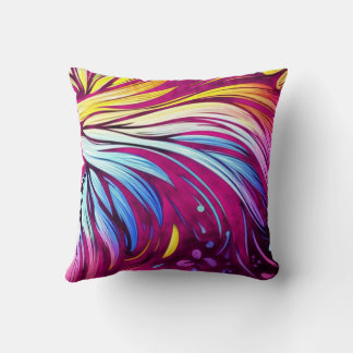 For Baby or Livingroom Feathery Art on an 8"  Throw Pillow
