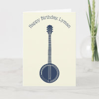 For Banjo Players Navy Blue Personalized Birthday