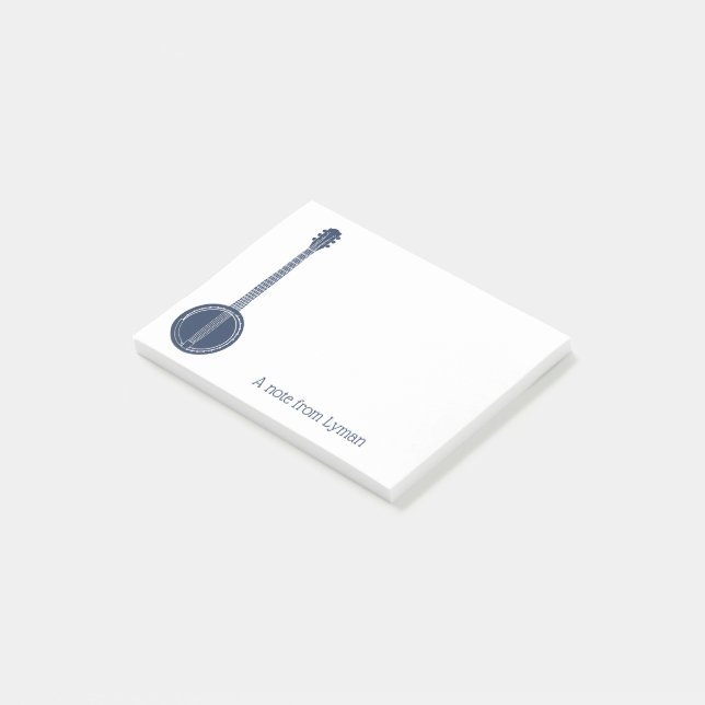 For Banjo Players Navy Blue Personalized Post-it Notes (Angled)