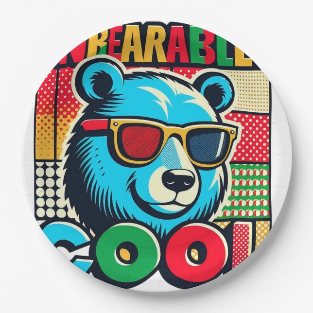 For bear lover paper plate (Front)