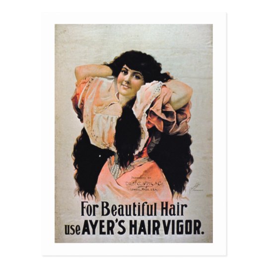 'For Beautiful Hair Use Ayer's Hair Vigour' Postcard