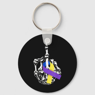 For Bladder Cancer Middle Finger Bladder Cancer Aw Keychain