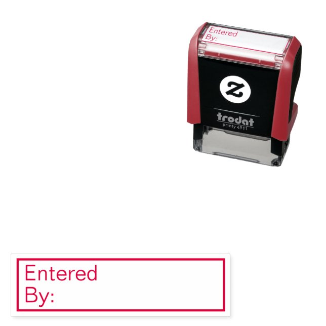 For bookkeeping Entered By:  Self-inking   Self-in Self-inking Stamp (In Situ)