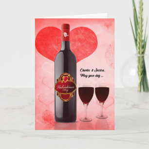for Both of You Wine Lover's Valentine Holiday Card