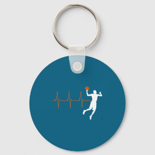 For Boys Basketball Heartbeat Orange Player Coach Keychain