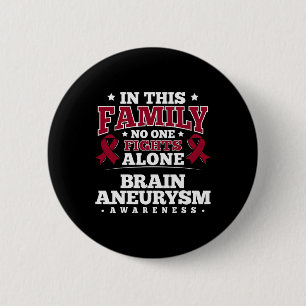For Brain Aneurysm Patients - Burgundy Ribbon 2 Inch Round Button