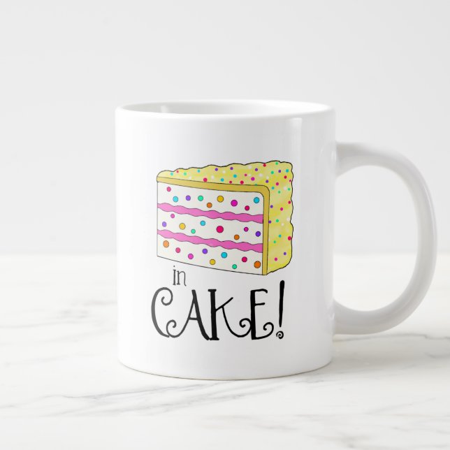 For Breakfast I Like My Eggs in Cake Large Coffee Mug (Right)