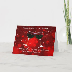 For Brother Christmas Holiday Alcohol Funny Card