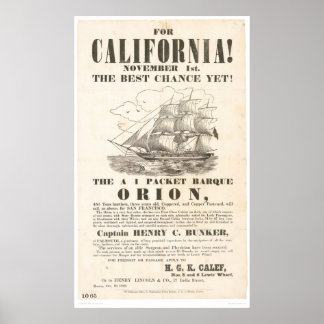 For California!..."Orion" Advertisement (1281A) Poster