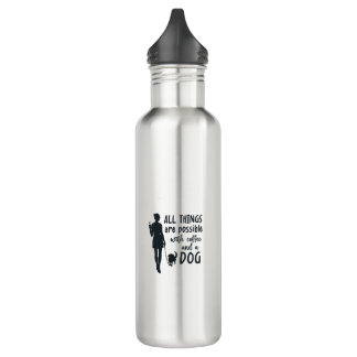 For coffee and dog lovers: customizable 710 ml water bottle