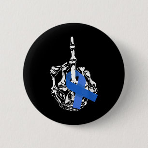 For Colon Cancer Middle Finger Ribbon Colon Cancer 2 Inch Round Button