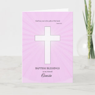 For Cousin Baptism, Glowing Cross Card