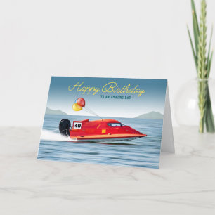 For Dad 40th Birthday High Performance Boat Card