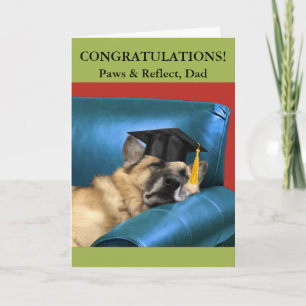 For Dad Graduation German Shepherd Resting Card