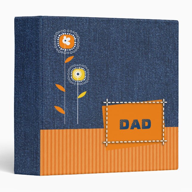 For Dad on Father's Day Denim Pattern Gift  Binder (Front/Spine)