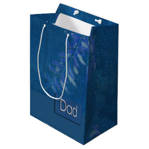 For Dad on Father's Day. Elegant Leaf Pattern Medium Gift Bag