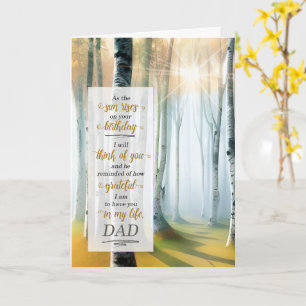 for Dad on his Birthday Outdoors with Birch Tree  Card