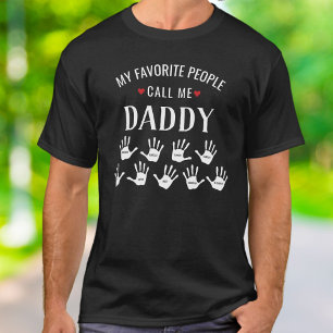 For Daddy with kids Names Personalized T-Shirt