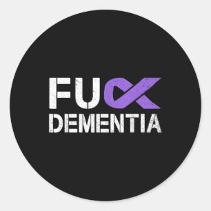 For Dementia Awareness Gift Purple Ribbon Support  Classic Round Sticker