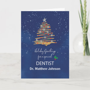For Dentist Christmas Tree Customizable Name Card