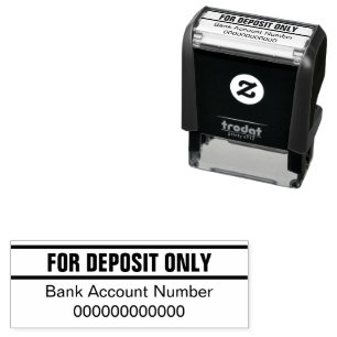 For Deposit Only Bank Account Number Template Self-inking Stamp