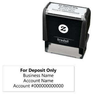 For Deposit Only Bold Font Business & Account Name Self-inking Stamp