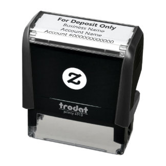For Deposit Only Business Name Account Number Self-inking Stamp