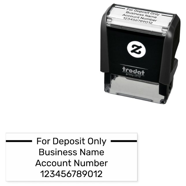For Deposit Only Business Name Bank Account Number Self-inking Stamp (In Situ)