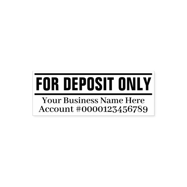 For Deposit Only Business Name Bank Account Number Self-inking Stamp (Design)