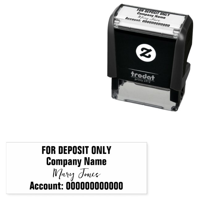 For Deposit Only Business Name "Signature" Bank Self-inking Stamp (In Situ)