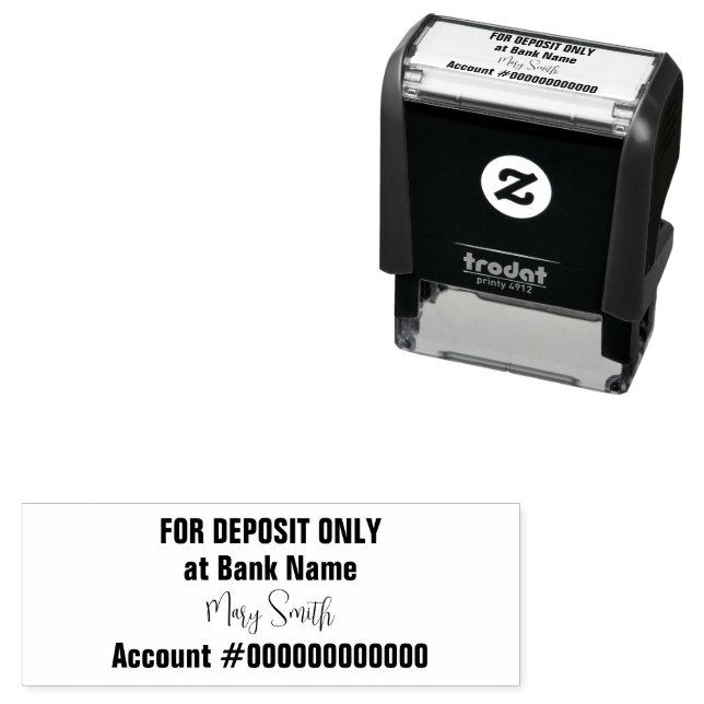 For Deposit Only Cursive Name Endorse Check Self-inking Stamp (In Situ)