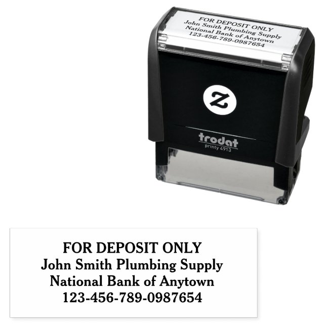 For Deposit Only Custom Business Self-inking Stamp (In Situ)