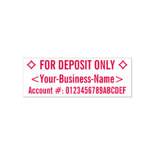 "FOR DEPOSIT ONLY" & Custom Name Rubber Stamp