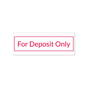 "For Deposit Only" Rubber Stamp