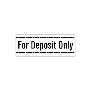 "For Deposit Only" Rubber Stamp