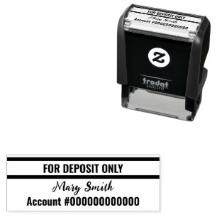 For Deposit Only Signature Bank Account Number  Self-inking Stamp