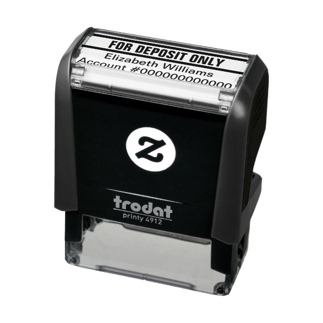 For Deposit Only Text Template Name Account Number Self-inking Stamp (Product)