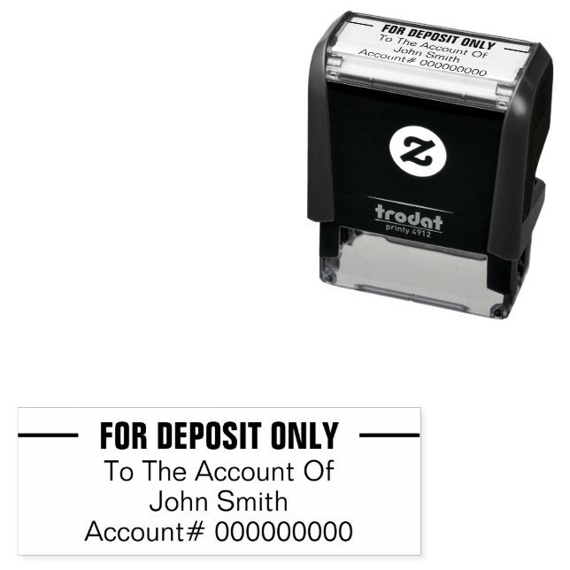 For Deposit Only To The Bank Account Number of  Self-inking Stamp (In Situ)