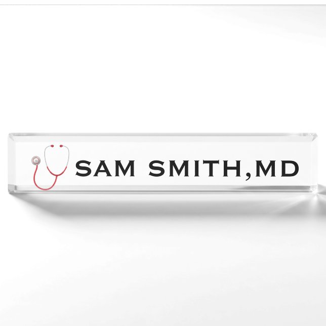 For Doctors and Nurses. Medical Stethoscope. Nameplate (Front)