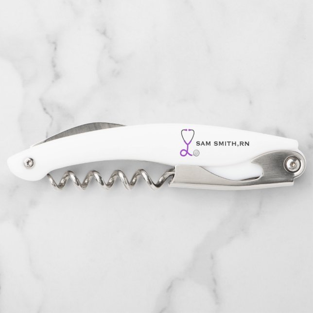 For Doctors and Nurses Violet Medical Stethoscope Corkscrew (Back)
