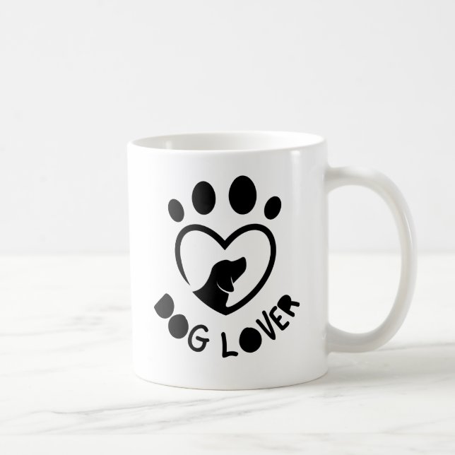 For dog lovers with the quote "Dog lover" Coffee Mug (Right)