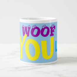 For Dog Lovers Woof Love You Lots Modern Cute Large Coffee Mug