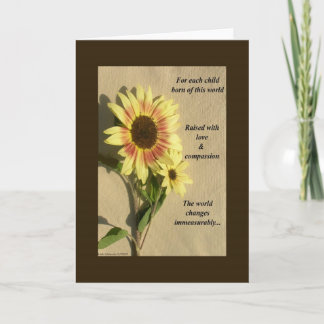 For each child born of this world announcement