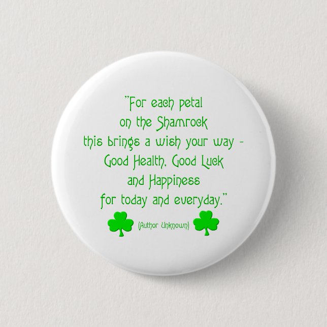 For each petal on the shamrock... 2 inch round button (Front)